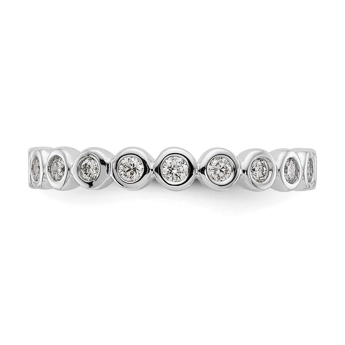 Exclusive 14K White Gold 1/2 Carat Diamond Eternity Band - Stylish Size 7.5-3