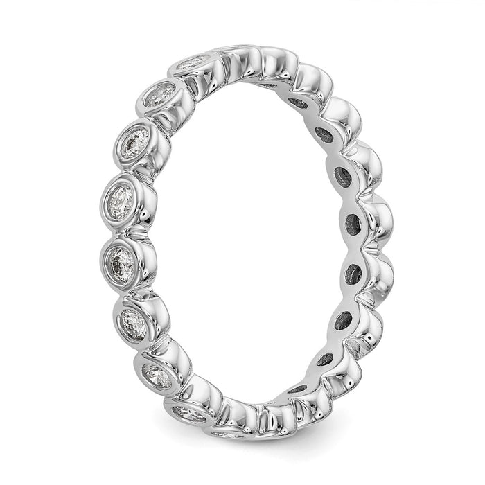 Buy Stylish 14K White Gold 1/2 Carat Diamond Eternity Band - Size 7 Value!-4