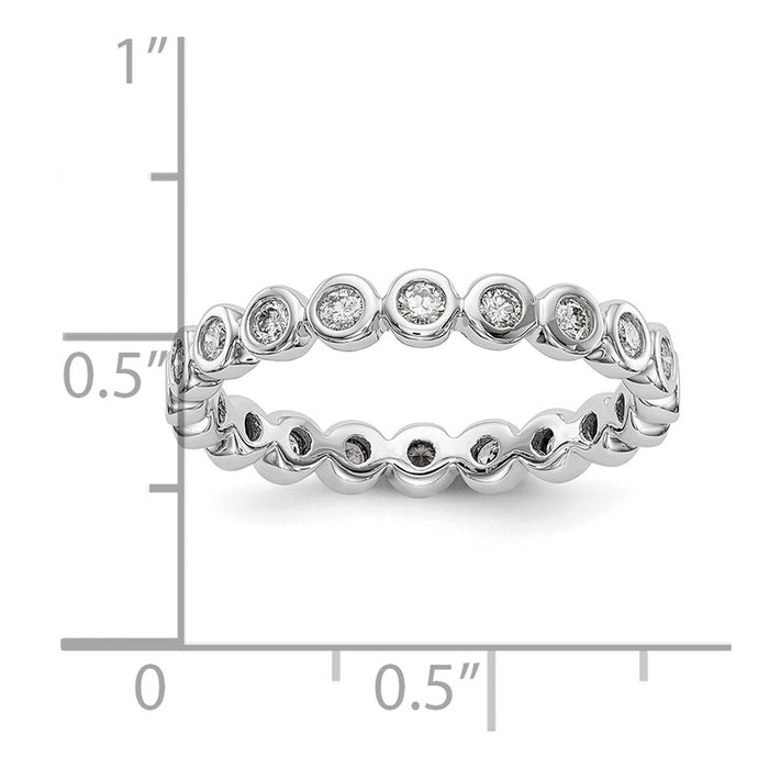 Buy Stylish 14K White Gold 1/2 Carat Diamond Eternity Band - Size 7 Value!-5