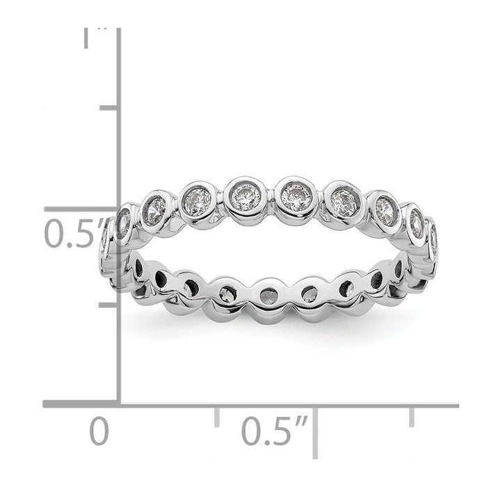 Buy Stylish 14K White Gold 1/2 Carat Diamond Eternity Band - Size 8-4