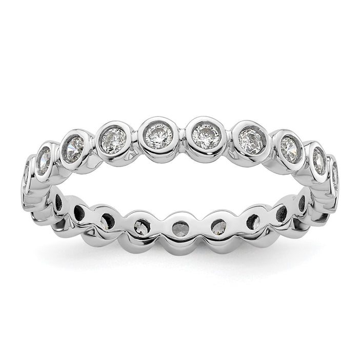 Exclusive 14K White Gold Eternity Band with 1/2 Carat Diamond - Stylish Size 8.5-1