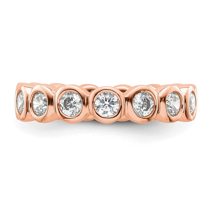 Buy 14K Rose Gold 1 Carat Diamond Eternity Band - Stylish Size 4.5 Ring-3