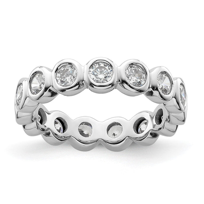 Buy Stylish 14K White Gold 1 Carat Diamond Eternity Band - Size 4.5 Clearance-1