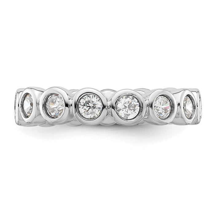 High-Quality 14K White Gold 1 Carat Diamond Eternity Band - Size 5.5, Luxury Value-3
