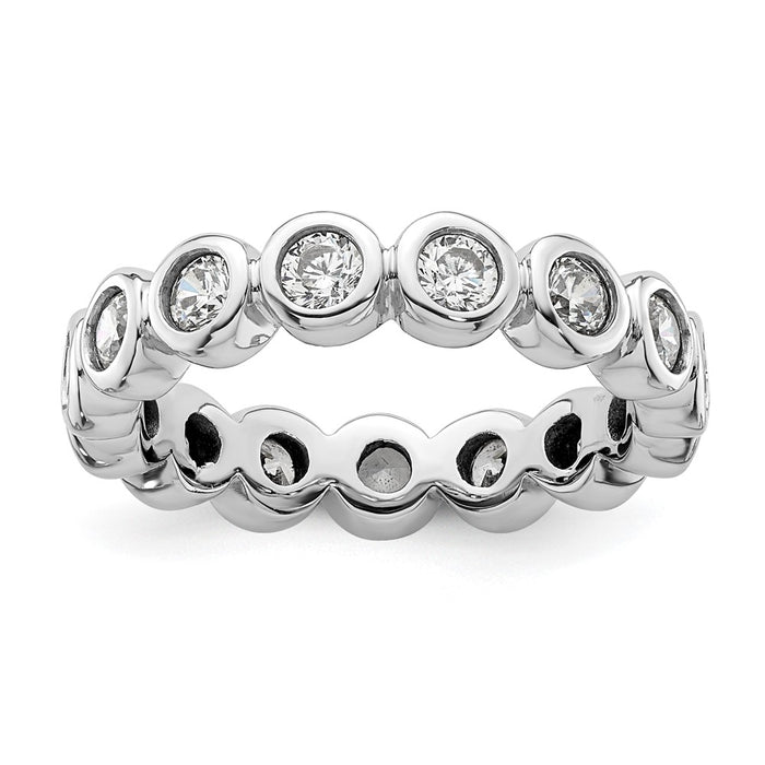 High-Quality 14K White Gold 1 Carat Diamond Eternity Band - Size 5.5, Luxury Value-1