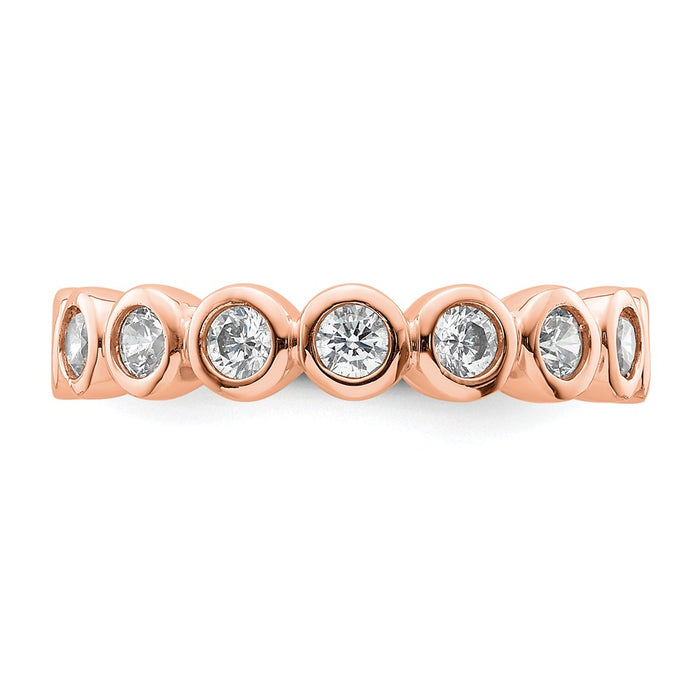 Buy Stylish 14K Rose Gold 1 Carat Diamond Eternity Band - Size 6.5-3