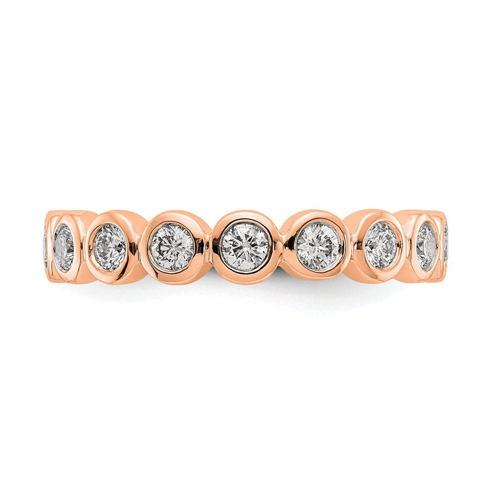 High-Quality 14K Rose Gold 1 Carat Diamond Eternity Band - Stylish Size 7.5-3