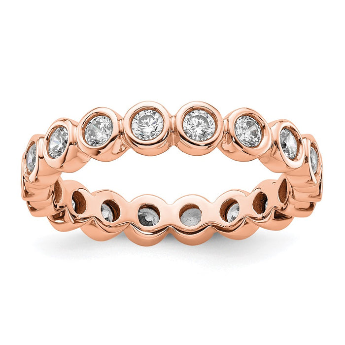 Exclusive 14K Rose Gold 1 Carat Diamond Eternity Band - Stylish Size 8 Value-1