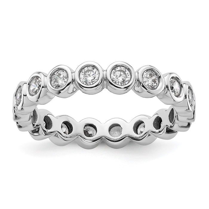 Exclusive 14K White Gold Eternity Band with 1 Carat Diamonds, Size 8.5-1