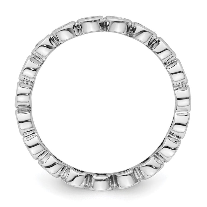 Buy 14K White Gold 1-Carat Bezel-Set Diamond Eternity Band - Stylish Size 9-2