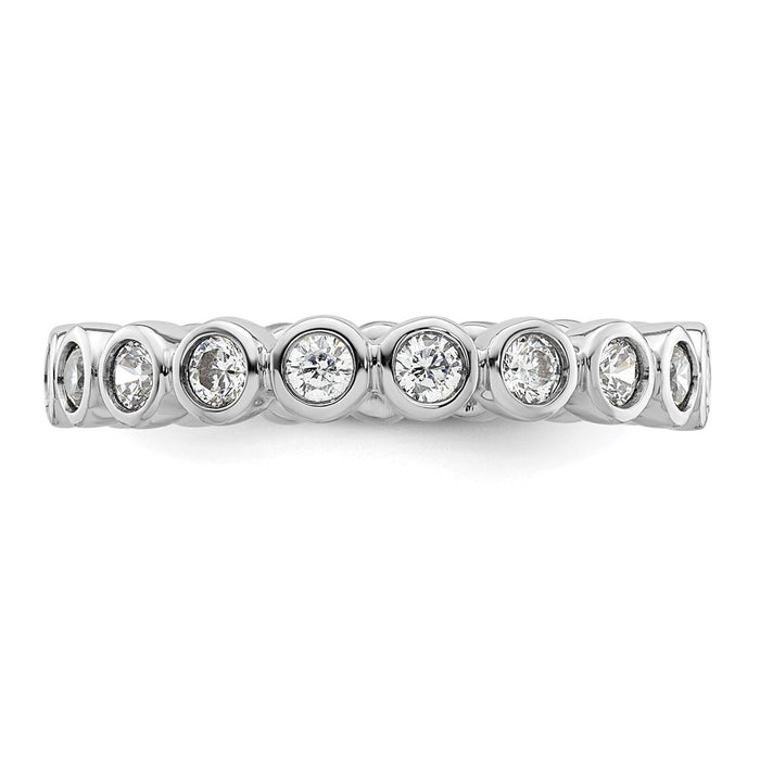 Buy 14K White Gold 1-Carat Bezel-Set Diamond Eternity Band - Stylish Size 9-3