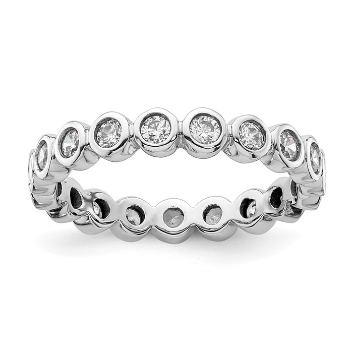 Buy 14K White Gold 1-Carat Bezel-Set Diamond Eternity Band - Stylish Size 9-1
