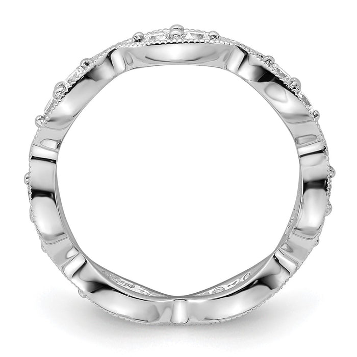 Buy 14K White Gold Vintage Pave Eternity Band - 1/2 Carat Diamonds, Stylish!-2