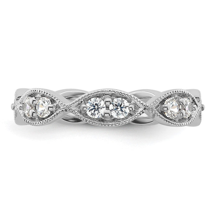 Buy 14K White Gold Vintage Pave Eternity Band - 1/2 Carat Diamonds, Stylish!-3