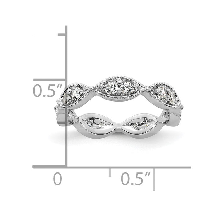 Buy 14K White Gold Vintage Pave Eternity Band - 1/2 Carat Diamonds, Stylish!-4