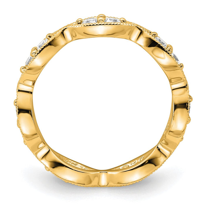 High-Quality 14K Gold Vintage 1/2 Carat Diamond Pave Eternity Band - Affordable Price, Size 4.5-2