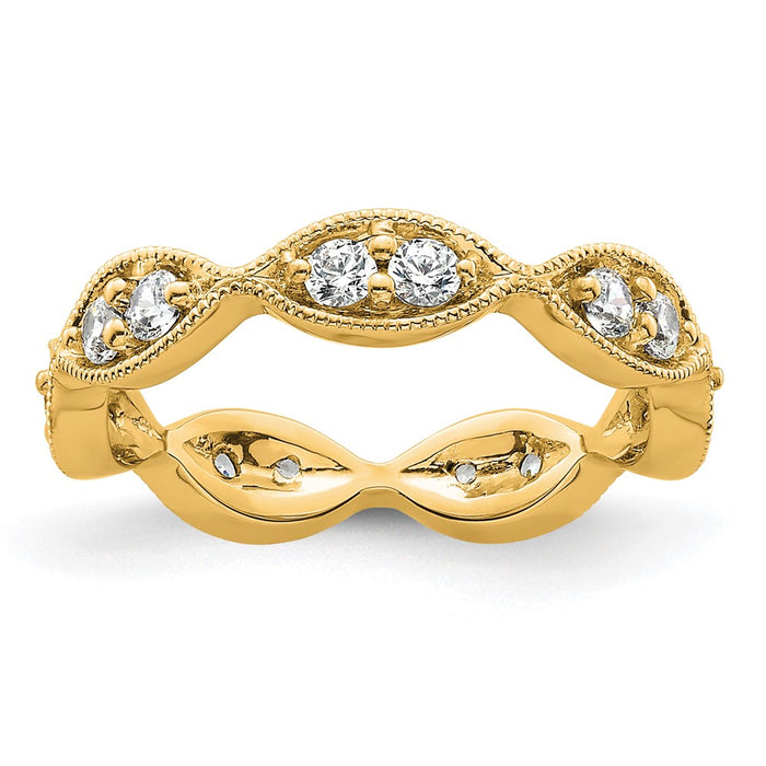 Buy 14K Polished Vintage Pave Diamond Eternity Band, Size 4 - Stylish 1/2 Carat-1