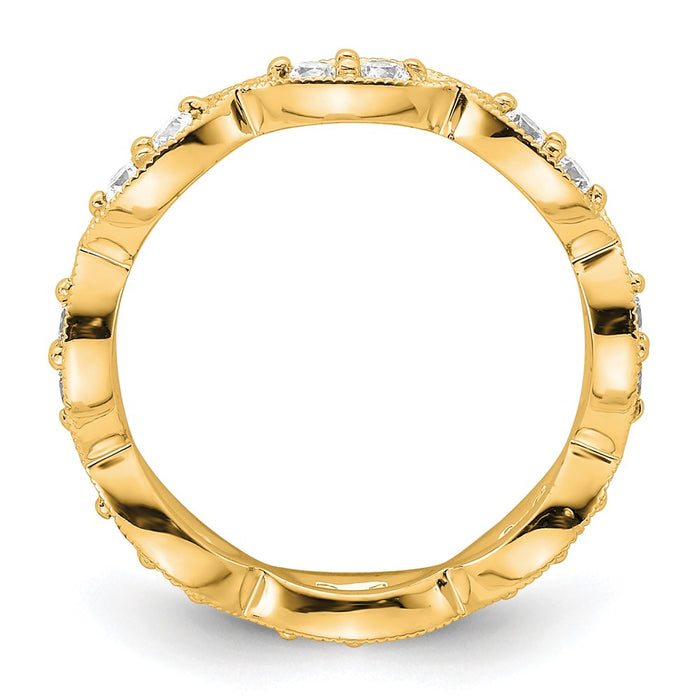 Buy Exclusive 1/2 Carat Diamond Pave Eternity Band - 14K Gold, Size 5.5-2