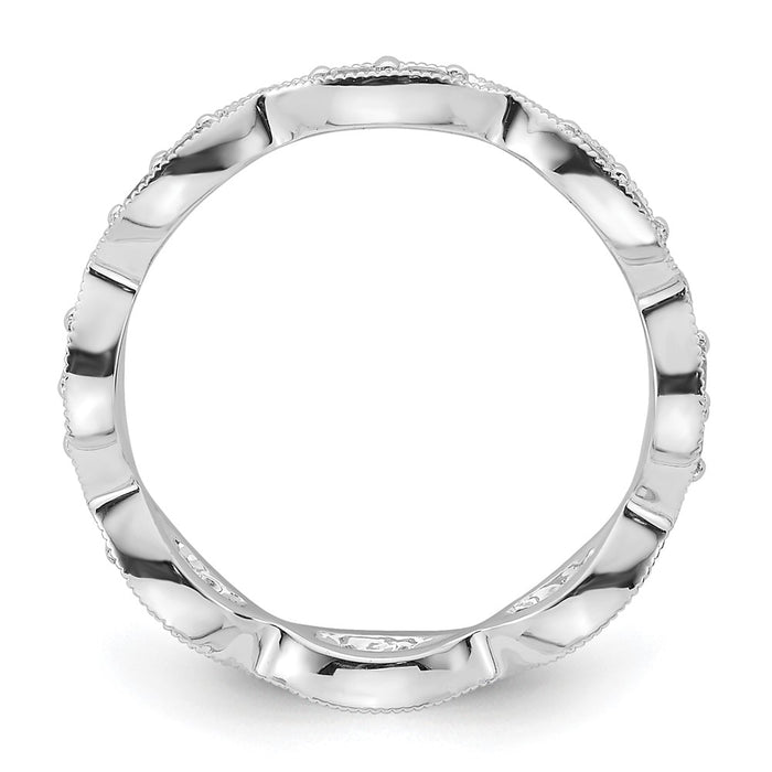 High-Quality 14K White Gold Vintage Pave Diamond Eternity Band, 1/2 Carat Size 6-2