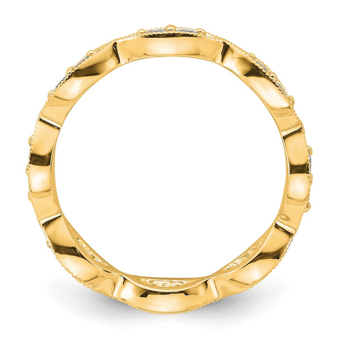 Buy Stylish 14K Polished Vintage Diamond Pave Eternity Band - 1/2 Carat, Size 6-2