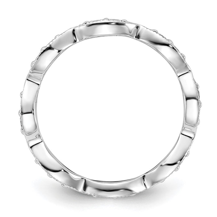 High-Quality 14K White Gold Vintage Eternity Band with 1/2 Carat Diamonds, Size 7-2