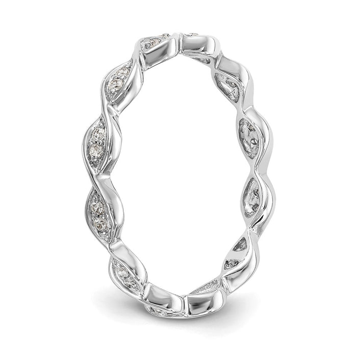 High-Quality 14K White Gold Vintage Eternity Band with 1/2 Carat Diamonds, Size 7-5
