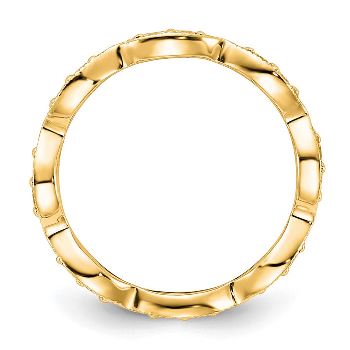 Exclusive 14K Gold Vintage 1/2 Carat Diamond Pave Eternity Band, Size 7.5-2