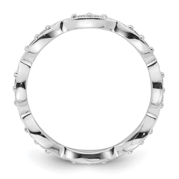 Exclusive 14K White Gold Vintage Pave Eternity Band - 1/2 Carat Diamonds, Size 8-2