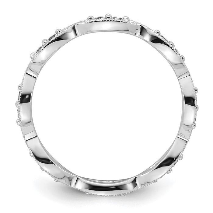 Shop Stylish 14K White Gold Vintage Pave Diamond Eternity Band, 1/2 Carat Size 9-2