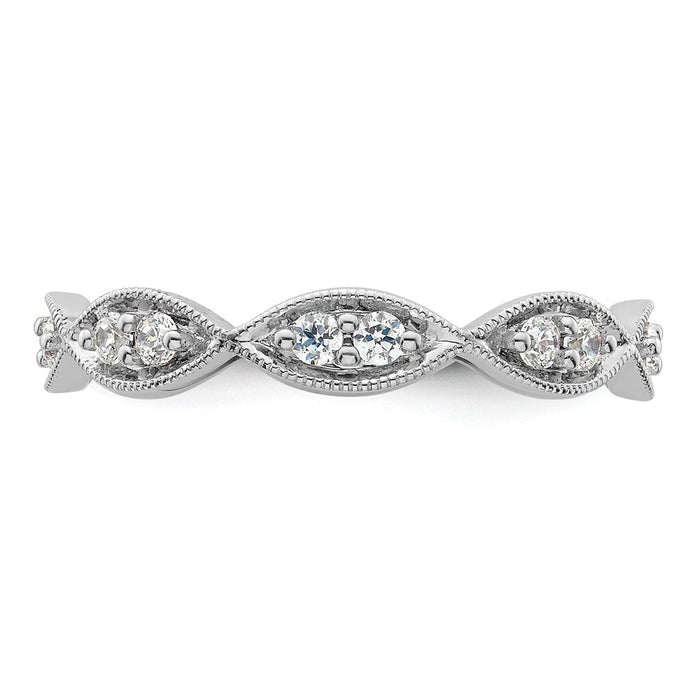 Shop Stylish 14K White Gold Vintage Pave Diamond Eternity Band, 1/2 Carat Size 9-3