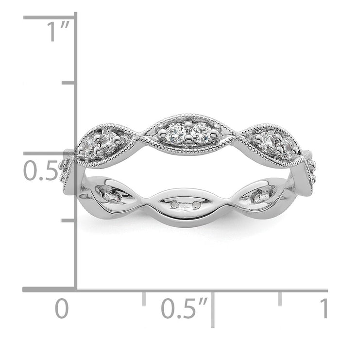 Shop Stylish 14K White Gold Vintage Pave Diamond Eternity Band, 1/2 Carat Size 9-4