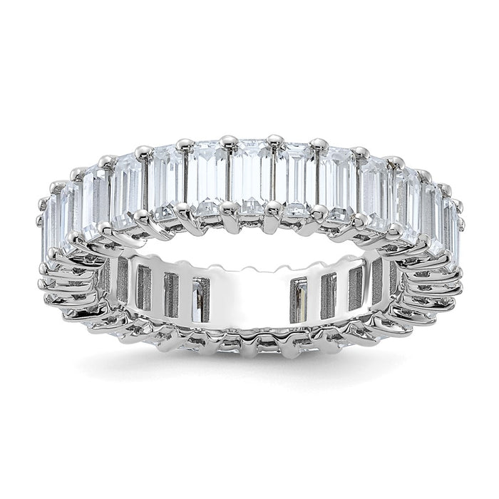Buy Stylish 14K White Gold Emerald-Cut Moissanite Eternity Band - Luxury Value-1