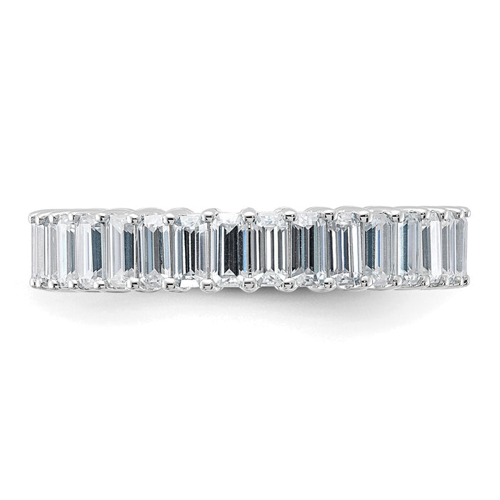 Shop 14K White Gold Emerald-Cut Moissanite Eternity Band - Luxury Value Jewelry-3