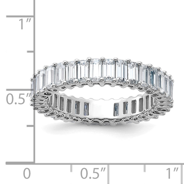Shop Stylish 14K Emerald-Cut Moissanite Eternity Band | D E F Colorless, Affordable-4