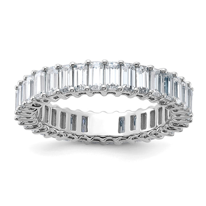 Exclusive 14K Moissanite Eternity Band | Emerald-Cut, Stylish & Unique-1