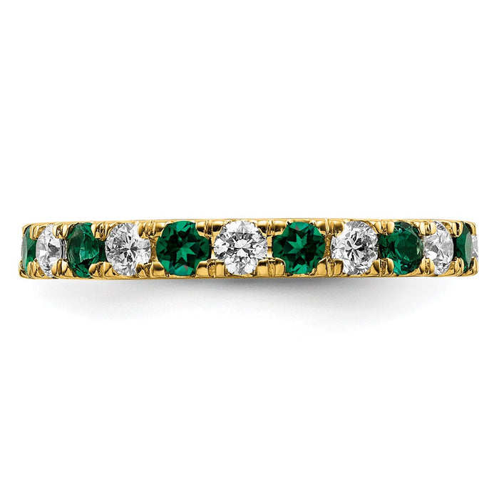 Buy Stylish 14K Gold 3/4 Carat Lab-Grown Diamond & Emerald Eternity Band-3