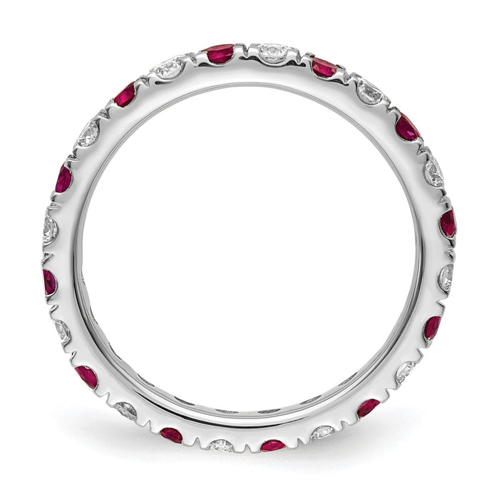 Shop Exclusive 14K White Gold Eternity Band with 3/8 Carat Diamond & Ruby, Size 5-2