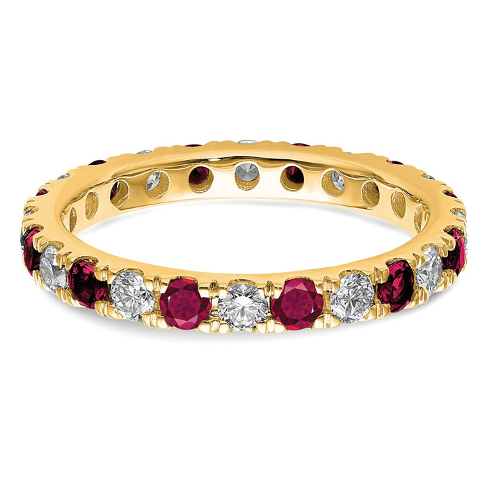 Buy Stylish 14K Gold Eternity Band with 3/4 Carat Lab-Grown Diamond & Ruby, Size 6-4