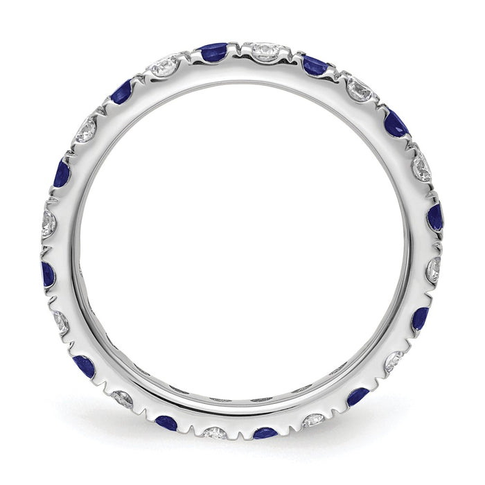 Shop 14K White Gold Eternity Band: 7/8 Carat Diamond & Sapphire, Luxury Style-2