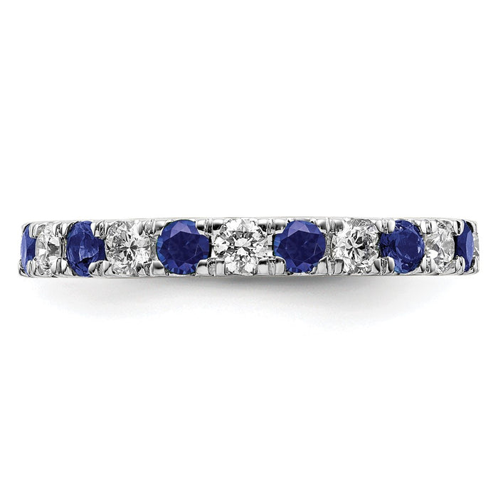 Shop Exclusive 14K White Gold Eternity Band with 3/4 Carat Lab-Grown Diamond & Sapphire - Stylish Size 6.5-3