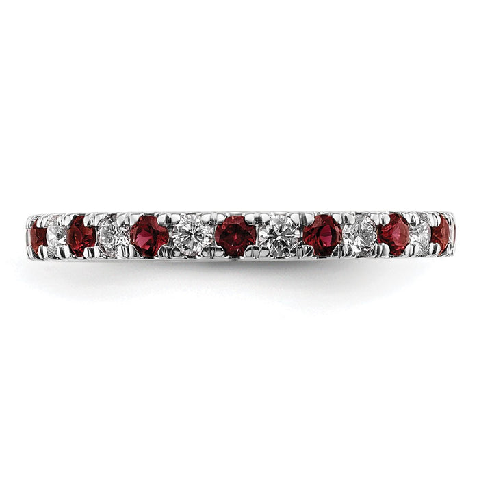 Shop Exclusive 14K White Gold Eternity Band with 1/2 Carat Diamond & Ruby - Stylish Size 8.5-3