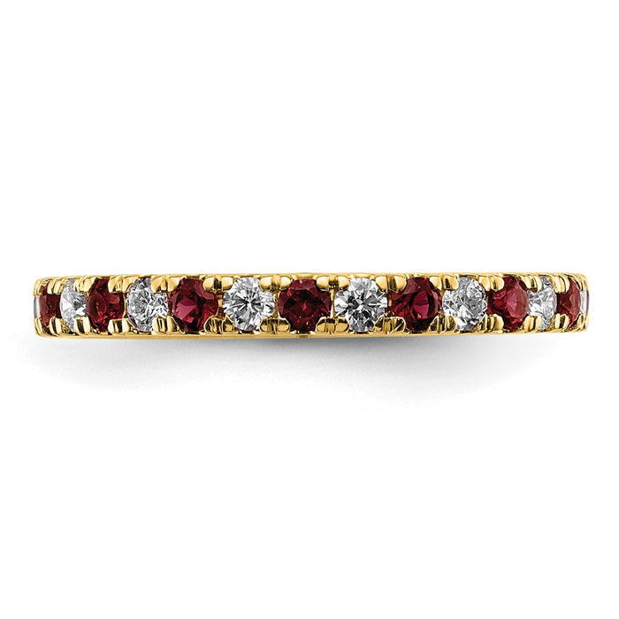 Exclusive 14K Gold 1/2 Carat Eternity Band with Lab-Grown Diamonds & Ruby-3