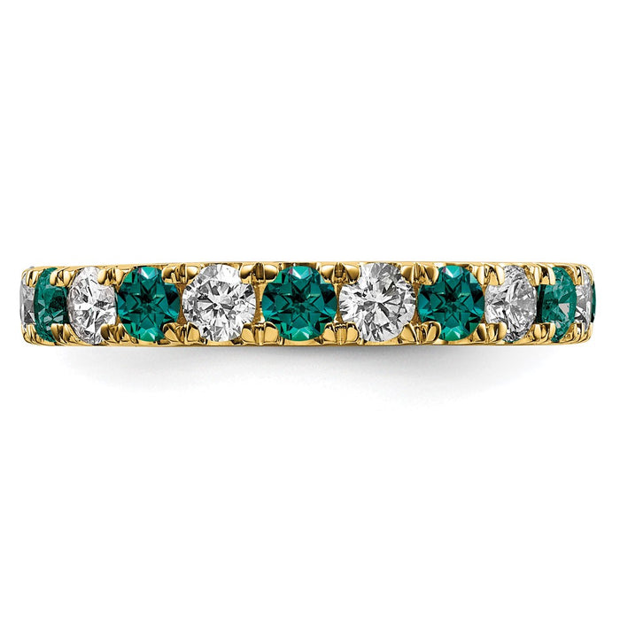 Buy Stylish 14K Gold 1 Carat Eternity Band with Lab-Grown Diamonds & Alexandrite-3