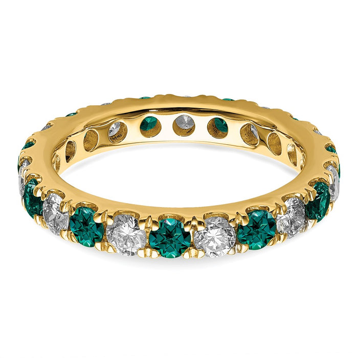 Buy Stylish 14K Gold 1 Carat Eternity Band with Lab-Grown Diamonds & Alexandrite-4