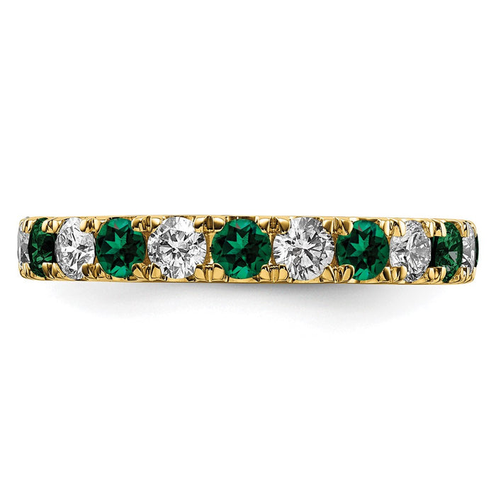 Buy Stylish 14K Gold Eternity Band with 1 Carat Lab-Grown Diamond & Emeralds-3
