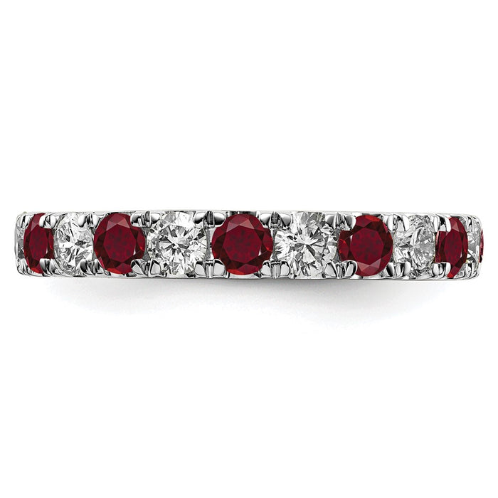 Shop 14K White Gold Eternity Band with 1.2 Carat Lab-Grown Diamonds & Rubies-3
