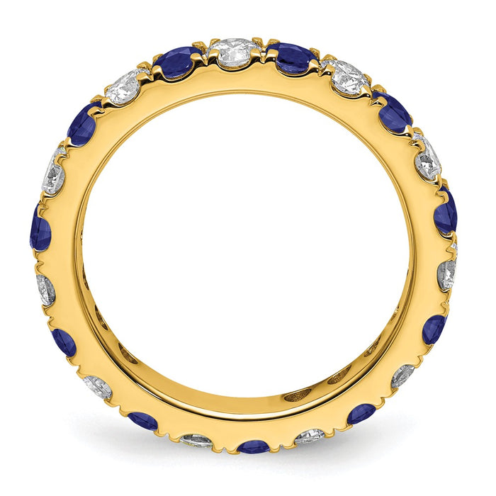 Buy Stylish 14K Gold Eternity Band with 1.2 Carat Lab-Grown Diamond & Sapphire, Size 9-2