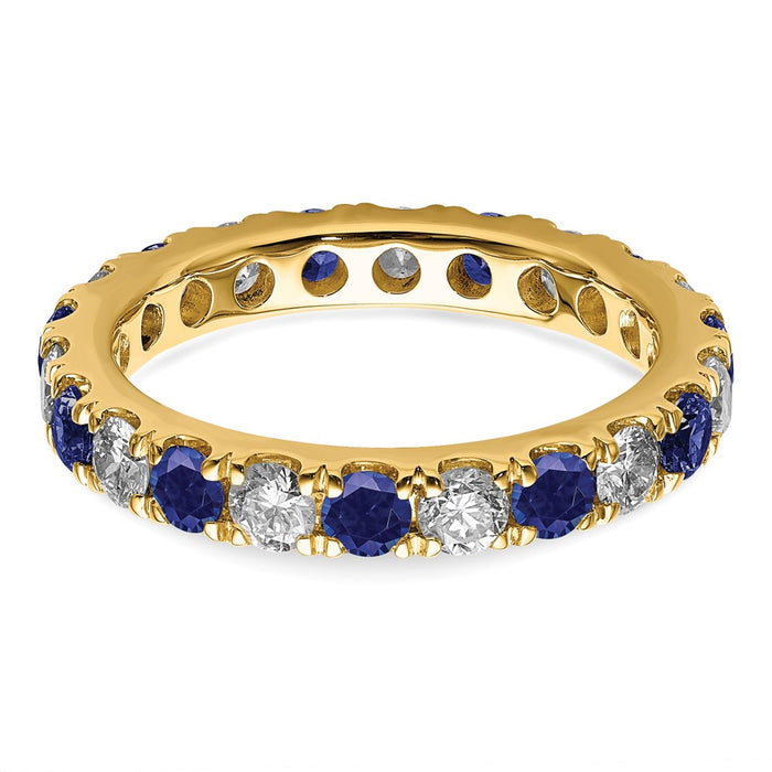 Buy 14K Gold 1 Carat Eternity Band with Lab-Created Blue Sapphires - Stylish Value-4