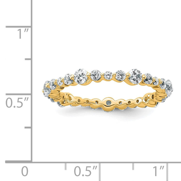 High-Quality 14K Gold 3/4 Carat VS Diamond Eternity Band - Stylish Size 6-4