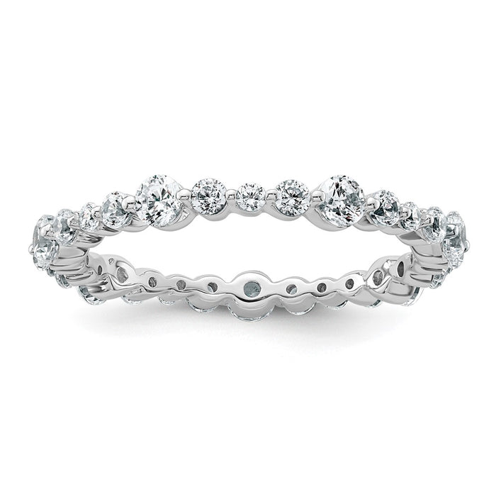 High-quality 14K White Gold 1 Carat VS D-E-F Eternity Band, Size 8 - Stylish Value-1